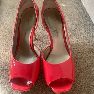 Jessica Simpson hot pink peep toe heels